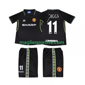 Completo Calcio Manchester United GIGGS 11 1999 Retro Bambino Divisa Terza 1998